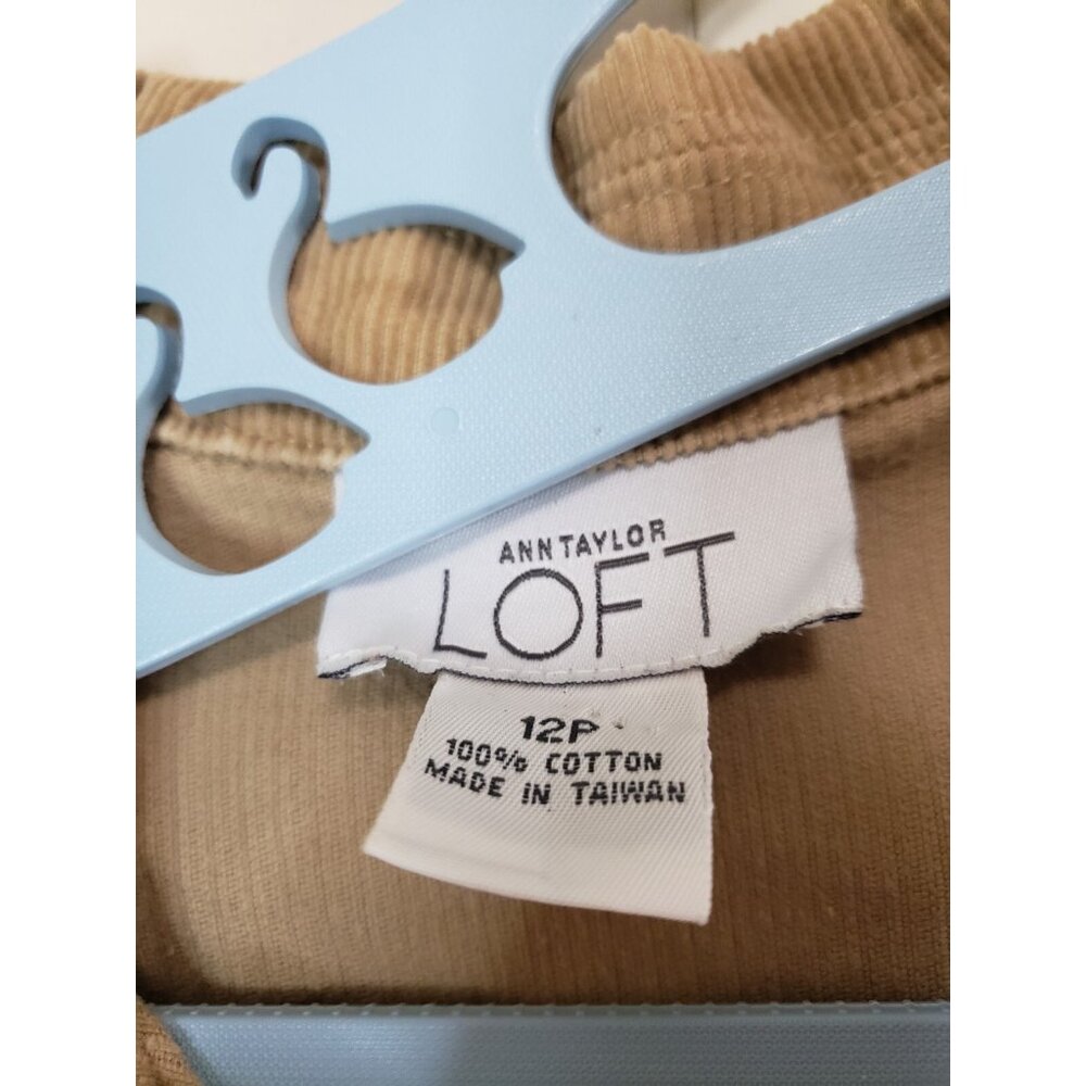Ann Taylor Loft Womens Petite 12P Trucker Jacket Corduroy Tan 100% Cotton Button - Picture 5 of 5